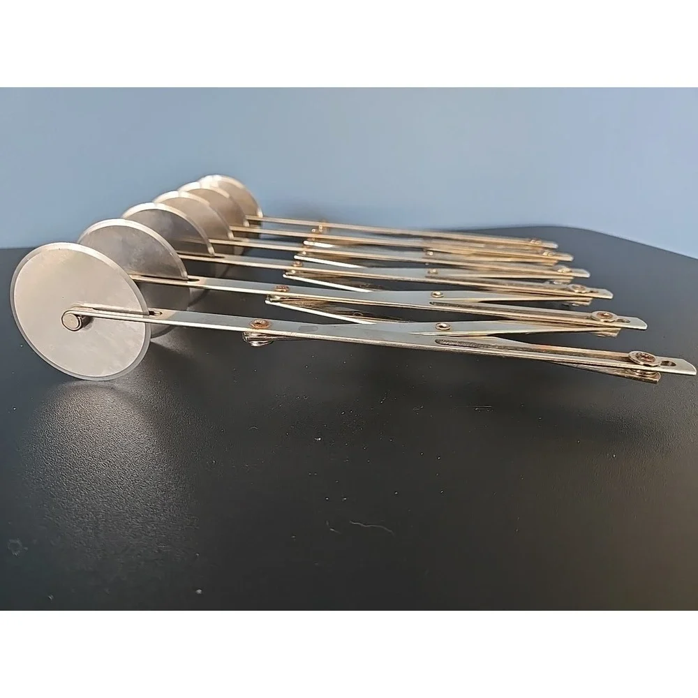 6 Wheel Large Stainless Steel Wheel Pastry Dough Pizza Cutter Roller‎